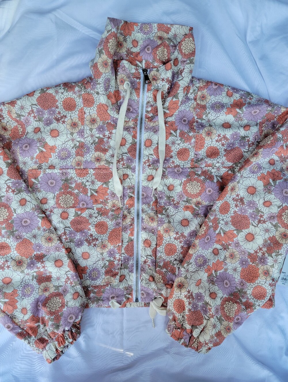 SO Floral Cropped Zip-Up Jacket NWT